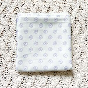 Cotton Sewing Fabric - White and Purple Patterned Fabric